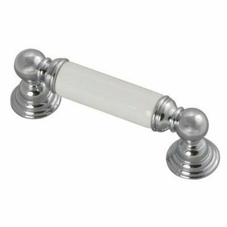 BELWITH Pull 3in Chrome With White P3412-CHW